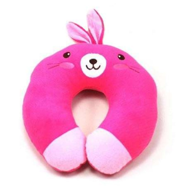 Dark Pink Bunny U Shape Feeding & Nursing Baby Neck Pillow